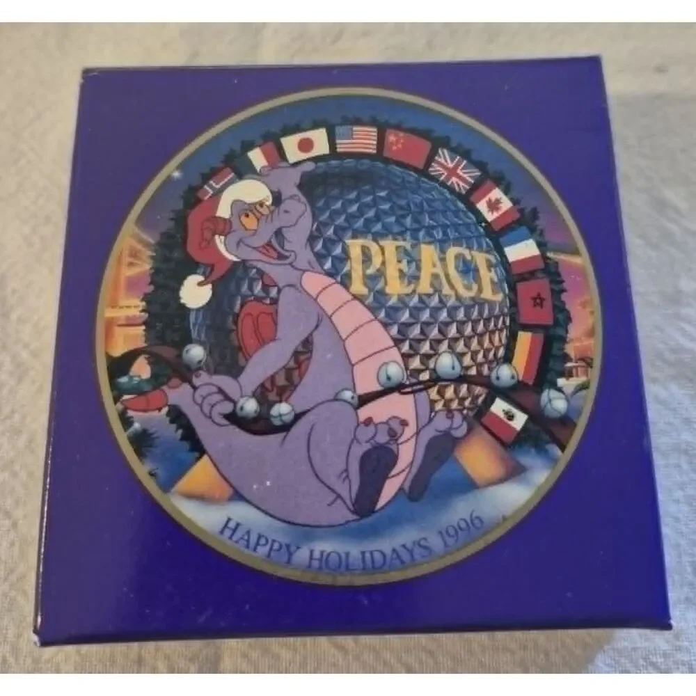 1996 Disney Christmas Collection Epcot Figment Peace Theme Park Ornament Vintage